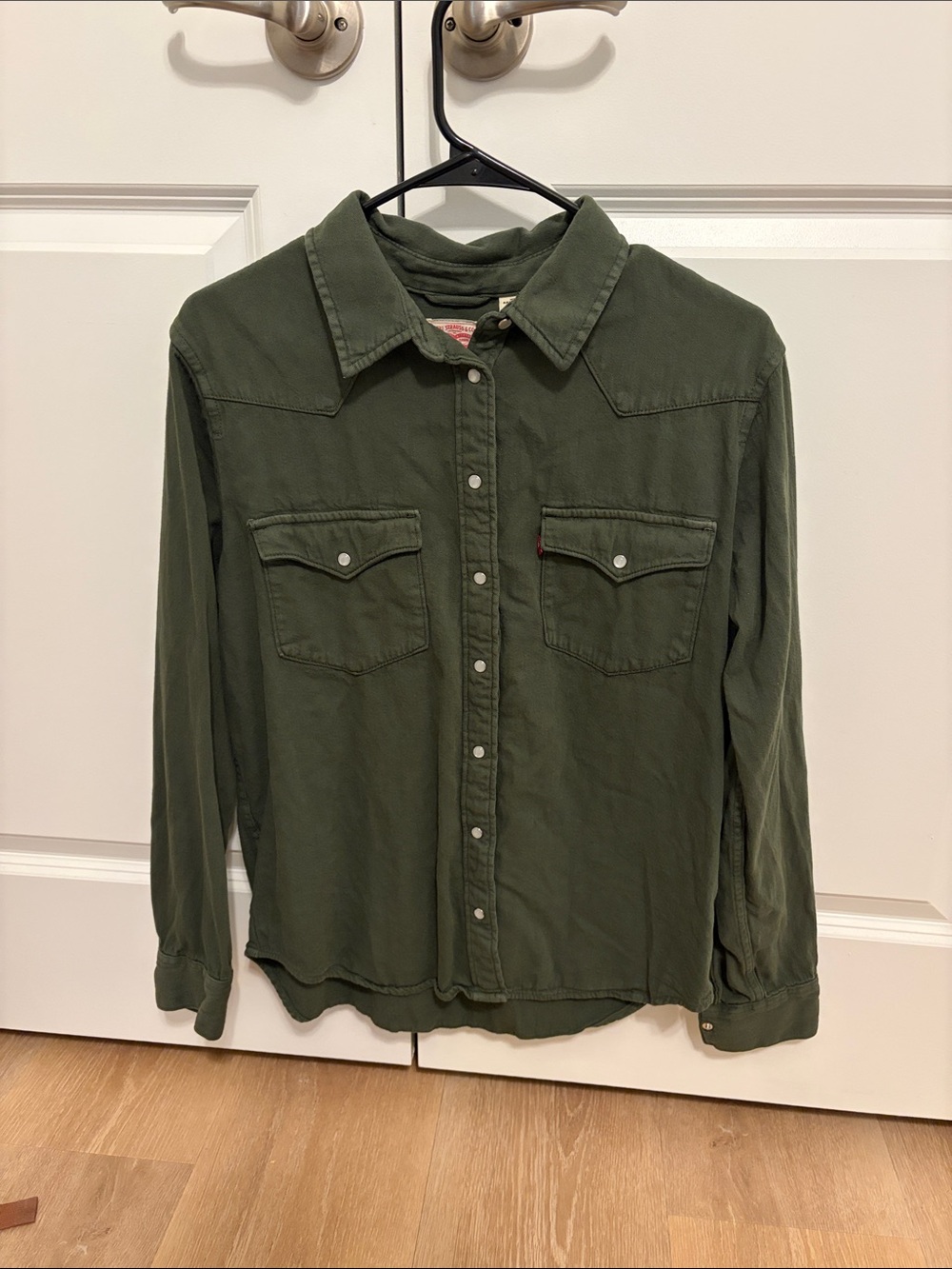 Women’s Olive Green Button-Up Shirt